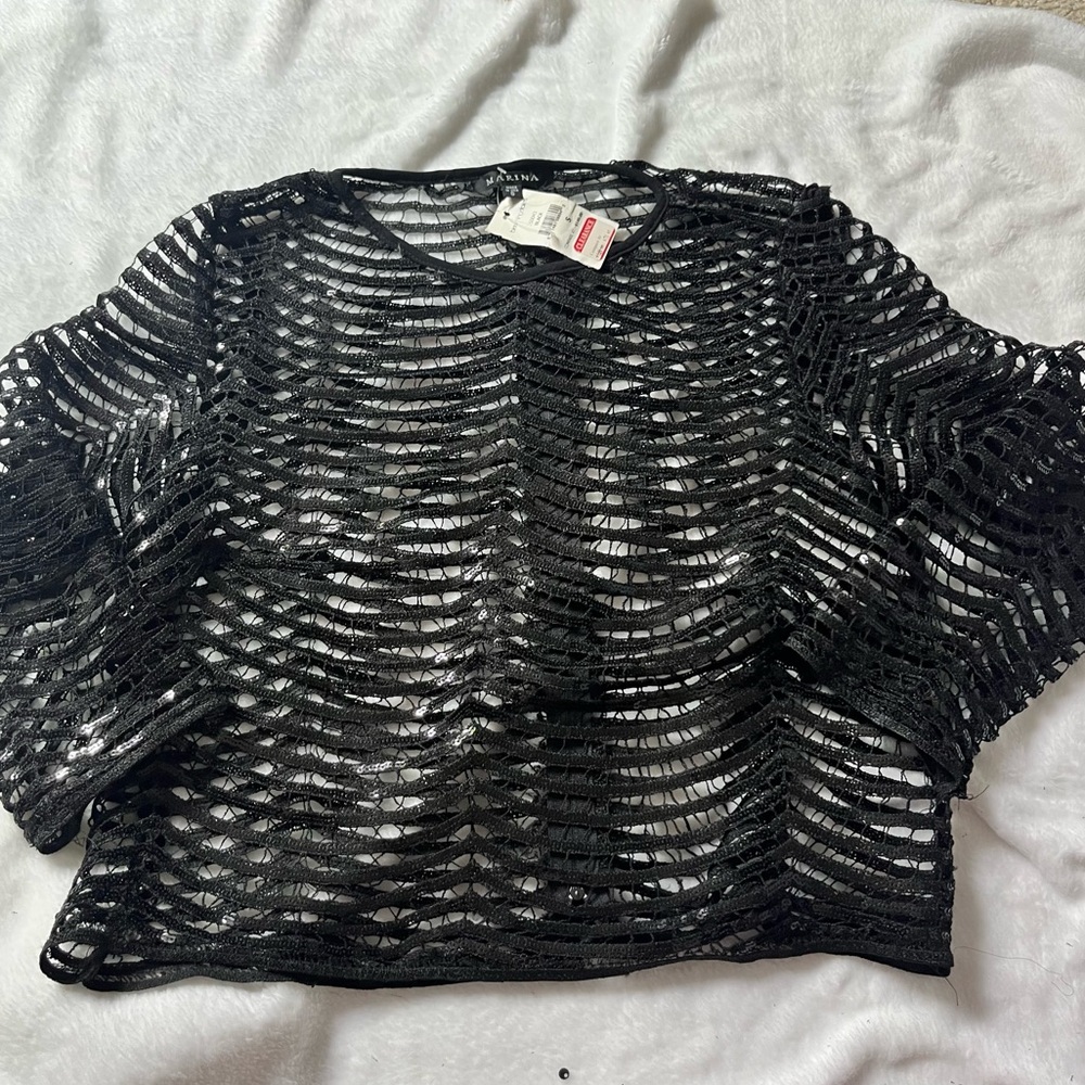 Sequin Cut Out Holiday top